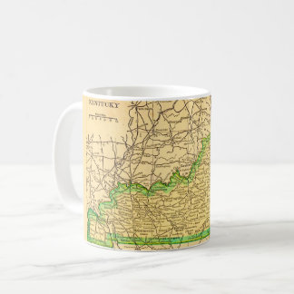 Caneca De Café Cartão postal do mapa do Kentucky antigo