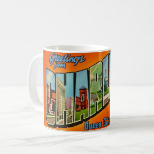 Caneca De Café Cartão postal retrô Charlotte NC