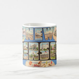 Caneca De Café Cartão postal retrô de Nova Jersey