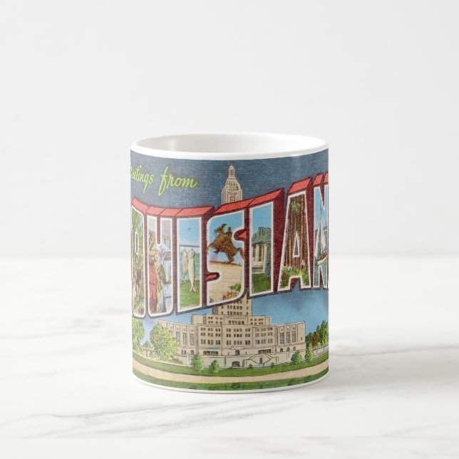 Caneca De Café Cartão Postal Retro Louisiana (Centro)