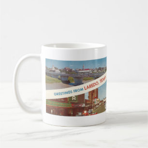 Caneca De Café Cartão postal TX 1963 Laredo