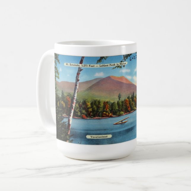 Caneca De Café Cartão postal Vintage Katahdin (Frente Esquerda)