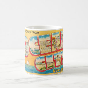 Caneca De Café Cartão postal Vintage Ocean City NJ