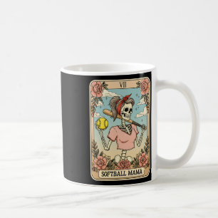 Caneca De Café Cartão Tarot de Softball Mama Esqueleto Halloween 