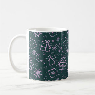 Caneca De Café Cartas, Anjos, Flocos de Neve, Presentes, Corações