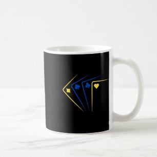 Caneca De Café Cartas de Baralho Ucranianas Ás Bandeira Solidarie
