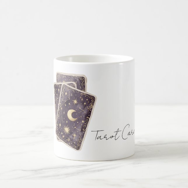 Caneca De Café Cartas de Tarot da Lua Roxa Estrelas (Centro)