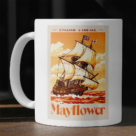 Caneca De Café Cartaz de Arte Vintage do Navio Mayflower Carraca