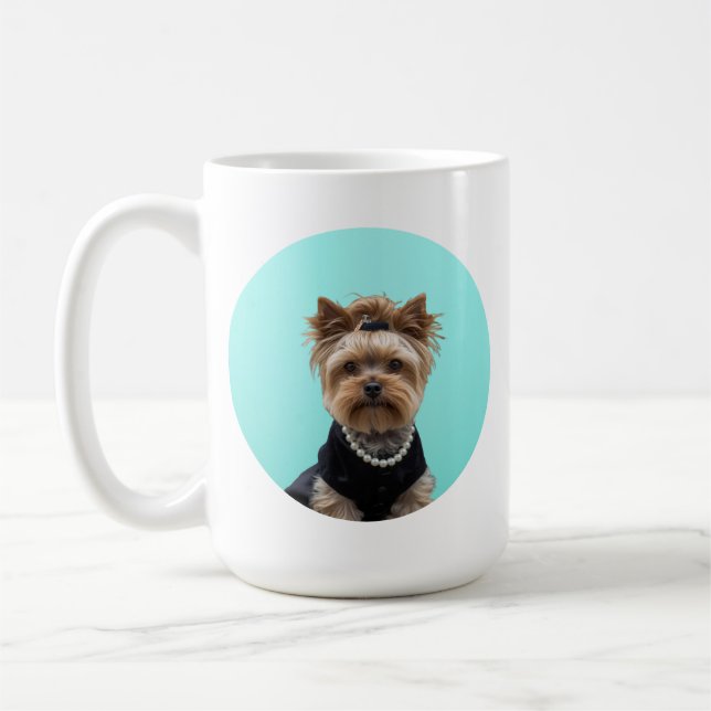 Caneca De Café Cartaz de Café da Manhã Clássico Yorkshire Terrier (Esquerda)