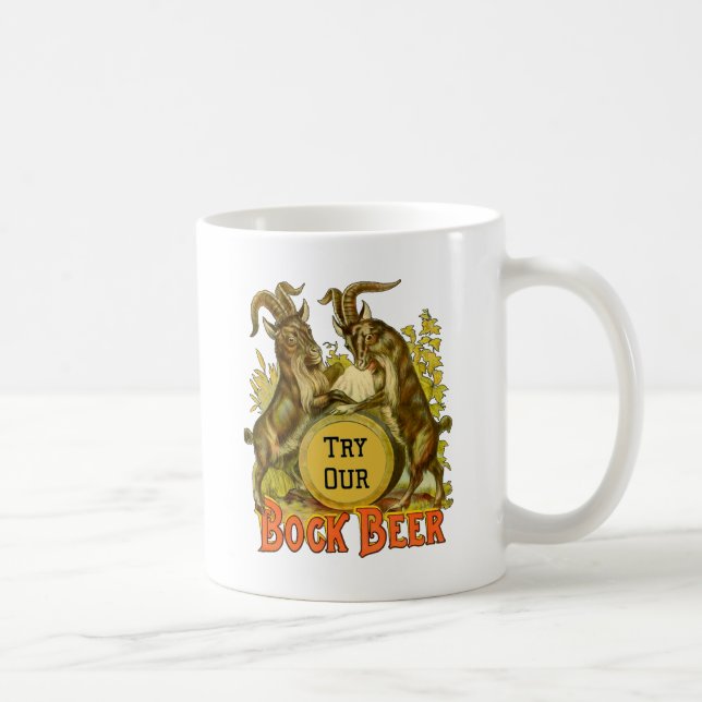 Caneca De Café Cartaz de Cerveja Bock Vintage: Antigo Salão de Bo (Direita)