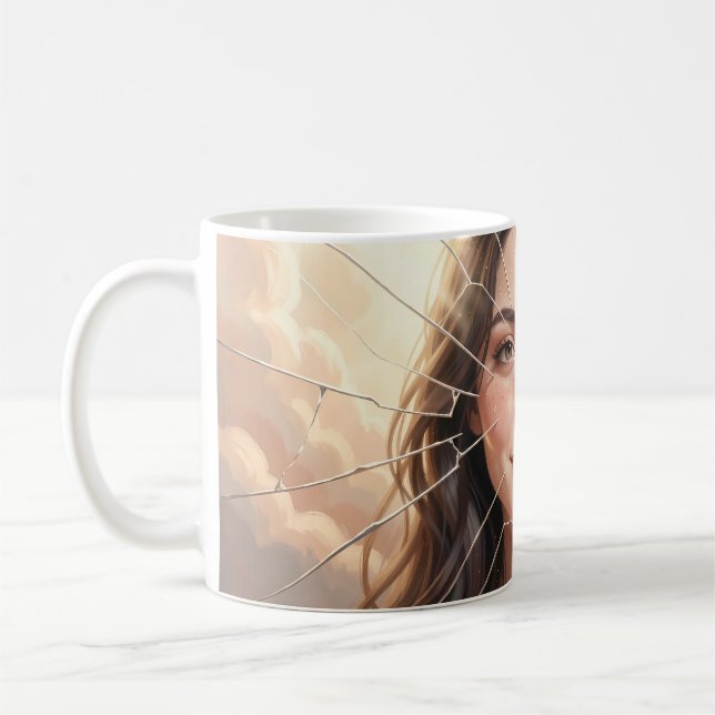 Caneca De Café Cartaz de Empoderamento Estilhaçado em Luz (Esquerda)