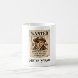 Caneca De Café Cartaz de Procura do Gato Pirata