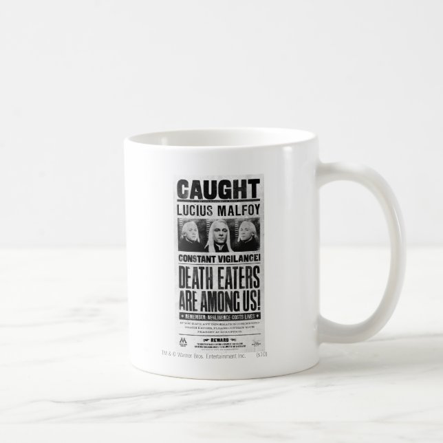 Caneca De Café Cartaz de Procurado de Lucius Malfoy (Direita)