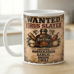 Caneca De Café Cartaz de Procurado Destruidor de Vírus de Cider F