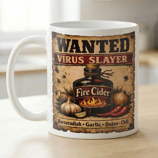 Caneca De Café Cartaz de Procurado Farmácia Fire Cider (Criador carregado)
