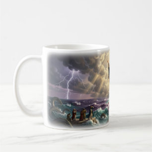 Caneca De Café Cartaz de Proteção Divina Deus Vê Você