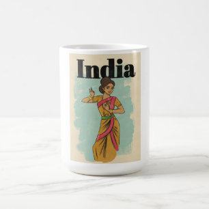 Caneca De Café Cartaz de viagem antigo da Índia