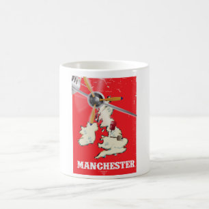 Caneca De Café Cartaz de Viagem Antigo de Manchester