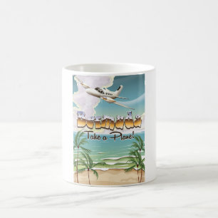 Caneca De Café Cartaz de viagem de avião para Bermudas