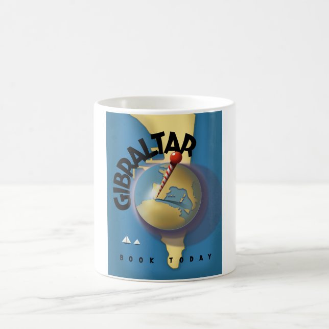 Caneca De Café cartaz de viagem de Gibraltar (Centro)