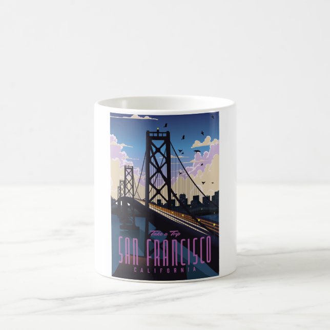 Caneca De Café Cartaz de viagem de São Francisco (Centro)