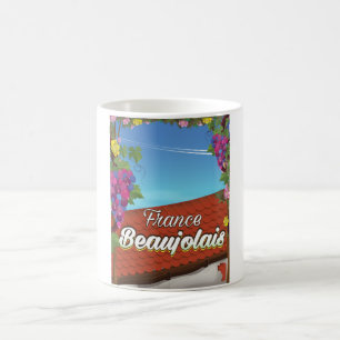 Caneca De Café Cartaz de viagem de vinho Beaujolais França