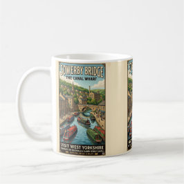 Caneca De Café Cartaz de Viagem do Cais do Canal de Sowerby Bridg