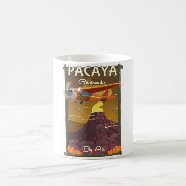 Caneca De Café Cartaz de viagem do vulcão Pacaya na Guatemala (Centro)