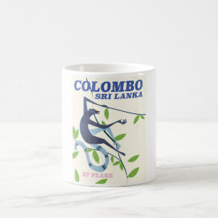 Caneca De Café Cartaz de viagem estilo vintage Colombo Sri Lanka