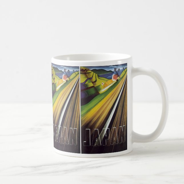 Caneca De Café Cartaz de Viagem Japonês (Direita)