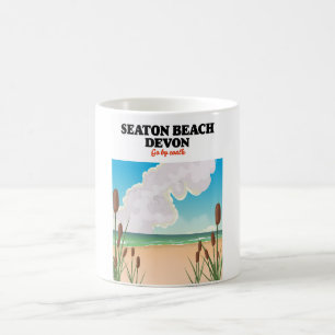 Caneca De Café cartaz de viagem Seaton Beach Dorset