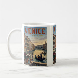 Caneca De Café Cartaz de Viagem Veneza Itália