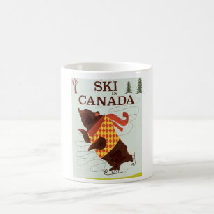 Caneca De Café Cartaz de viagem vintage canadense.