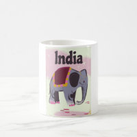 Cartaz de viagem vintage de Elefante Indiano.