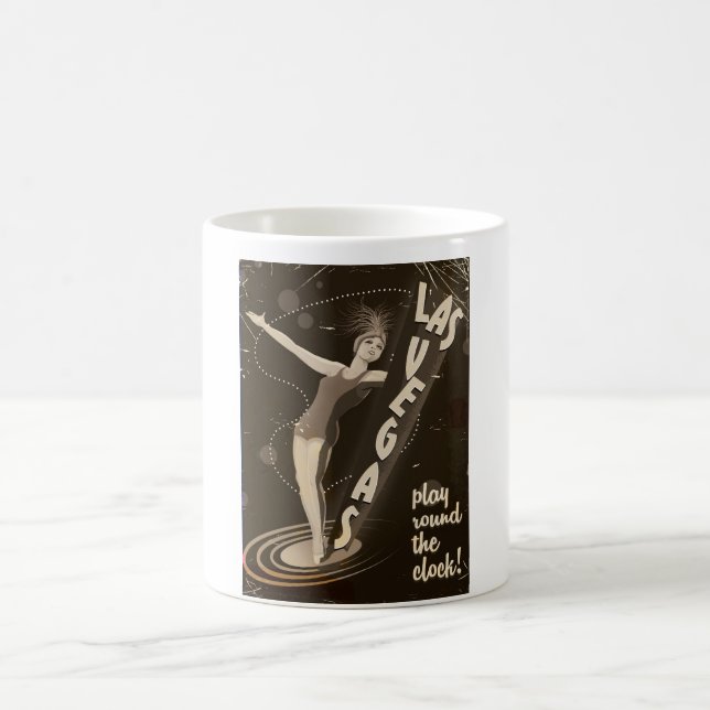 Caneca De Café Cartaz de viagem vintage de Las Vegas (Centro)