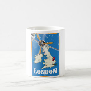 Caneca De Café Cartaz de Viagem Vintage Londres, Inglaterra
