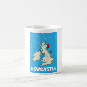 Caneca De Café Cartaz de Viagem Vintage Newcastle País de Gales