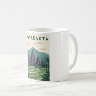 Caneca De Café Cartaz de Viagem Yogyakarta Indonésia