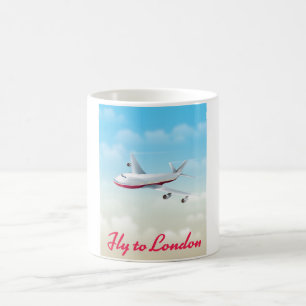 Caneca De Café Cartaz do Avião para Londres