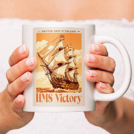 Caneca De Café Cartaz do HMS Victory Ícone Britânico de Navio de 