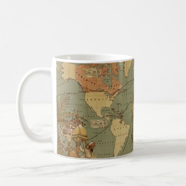 Caneca De Café Cartaz do Mapa Mundial do Império Britânico de 188 (Esquerda)