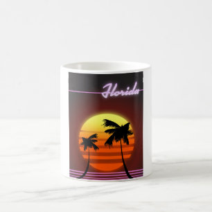 Caneca De Café Cartaz do pôr do sol da Flórida 1984