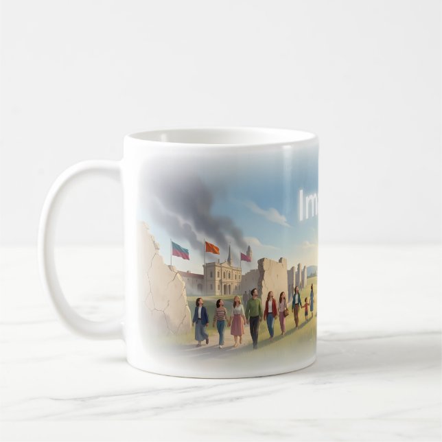 Caneca De Café Cartaz Imagine Esperança e Unidade (Esquerda)