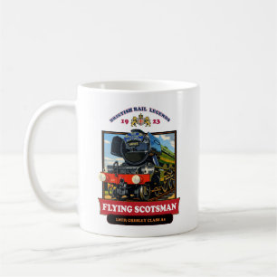Caneca De Café Cartaz Retro da Locomotiva a Vapor Flying Scotsman