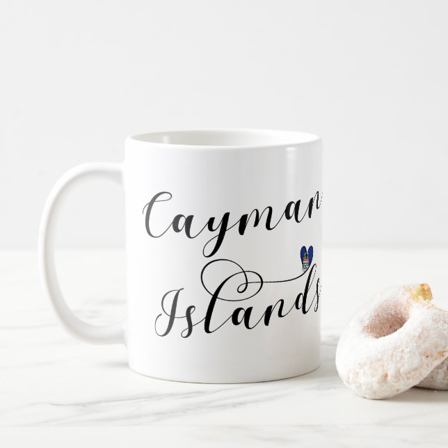 Caneca De Café Cartaz Sinalizador das Ilhas Cayman, Ilhas Cayman (Com Donut)