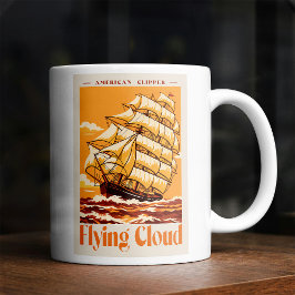 Caneca De Café Cartaz Vintage do Navio Americano Clipper Flying C