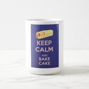 Caneca De Café Cartaz Vintage Manter Calma e Fazer Bolo
