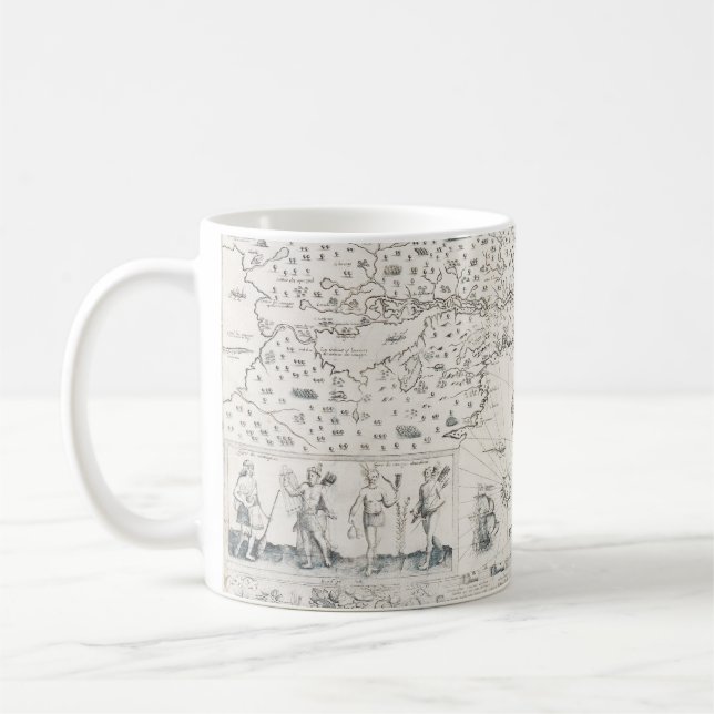 Caneca De Café Carte Française Canada (Québec) par Champlain 1612 (Esquerda)