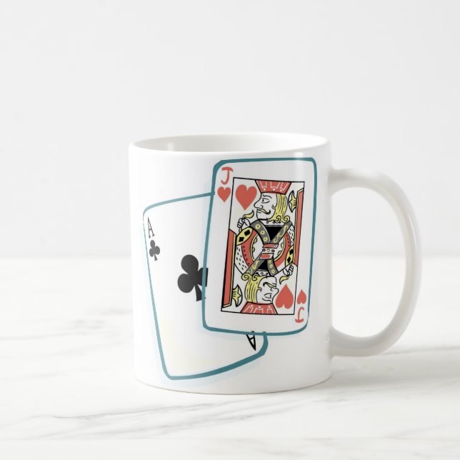 Caneca De Café Cartões Ace e Jack Poker (Direita)