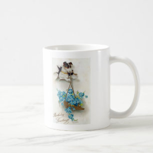 Caneca De Café Cartões de aniversários bonitos do cão e dos